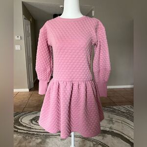 No Added Sugar Girls Long Sleeve Pink Polka Dot Dress